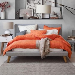 Łóżko - dwuosobowe tapicerowane