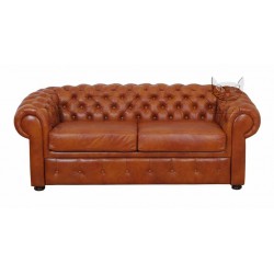 Skórzana brązowa sofa Chesterfield Retro 202 cm/FS