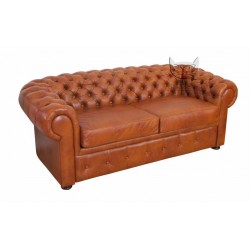 Brązowa sofa chesterfield - Chesterfield Retro 202 cm/FS
