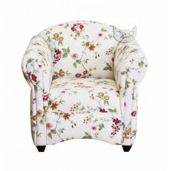 Fotel w kwiaty z niskim oparciem - Maribel 