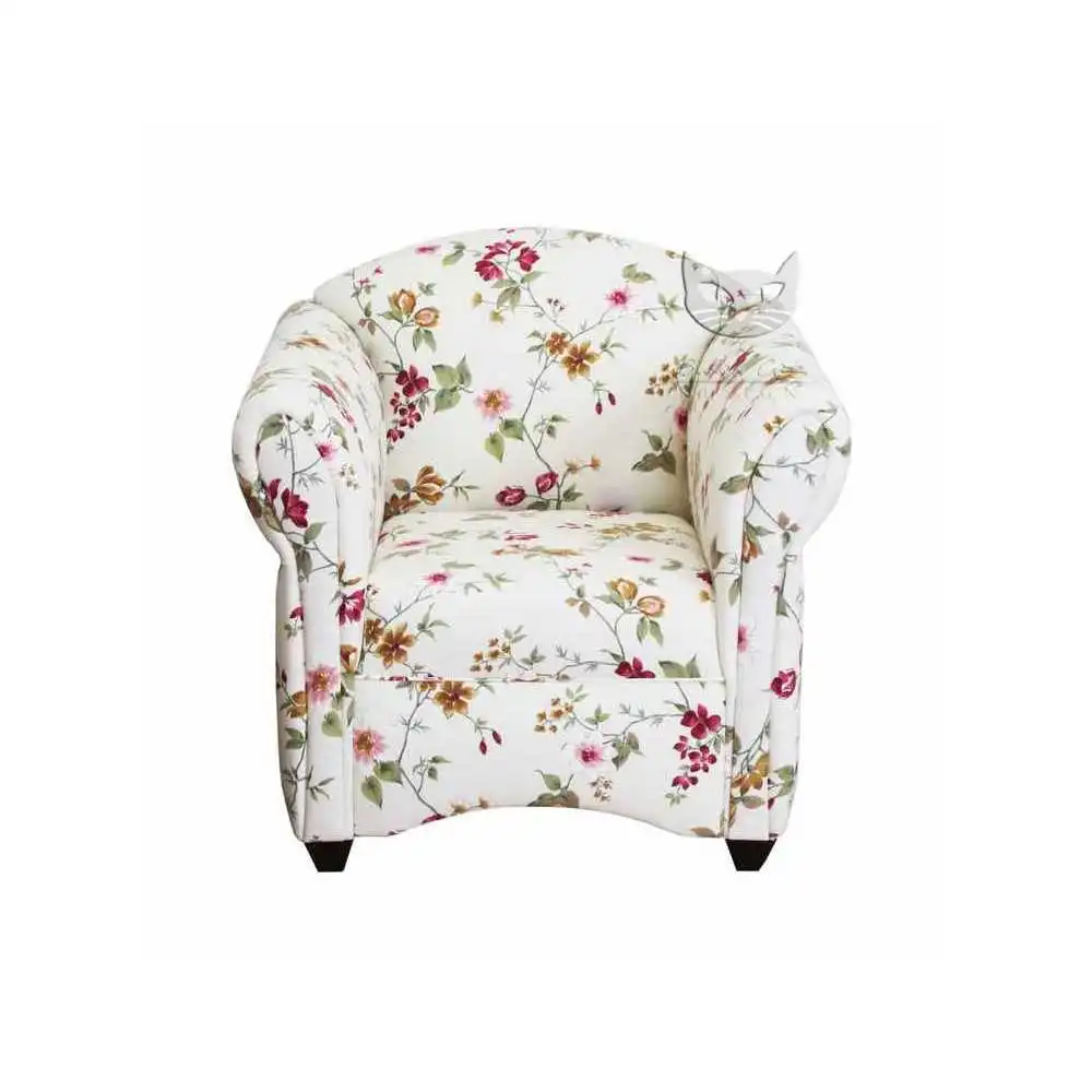 Fotel w kwiaty z niskim oparciem - Maribel 