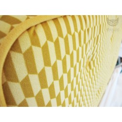 Bergaya 90x200 - żółte łóżko wezgłowie wzory