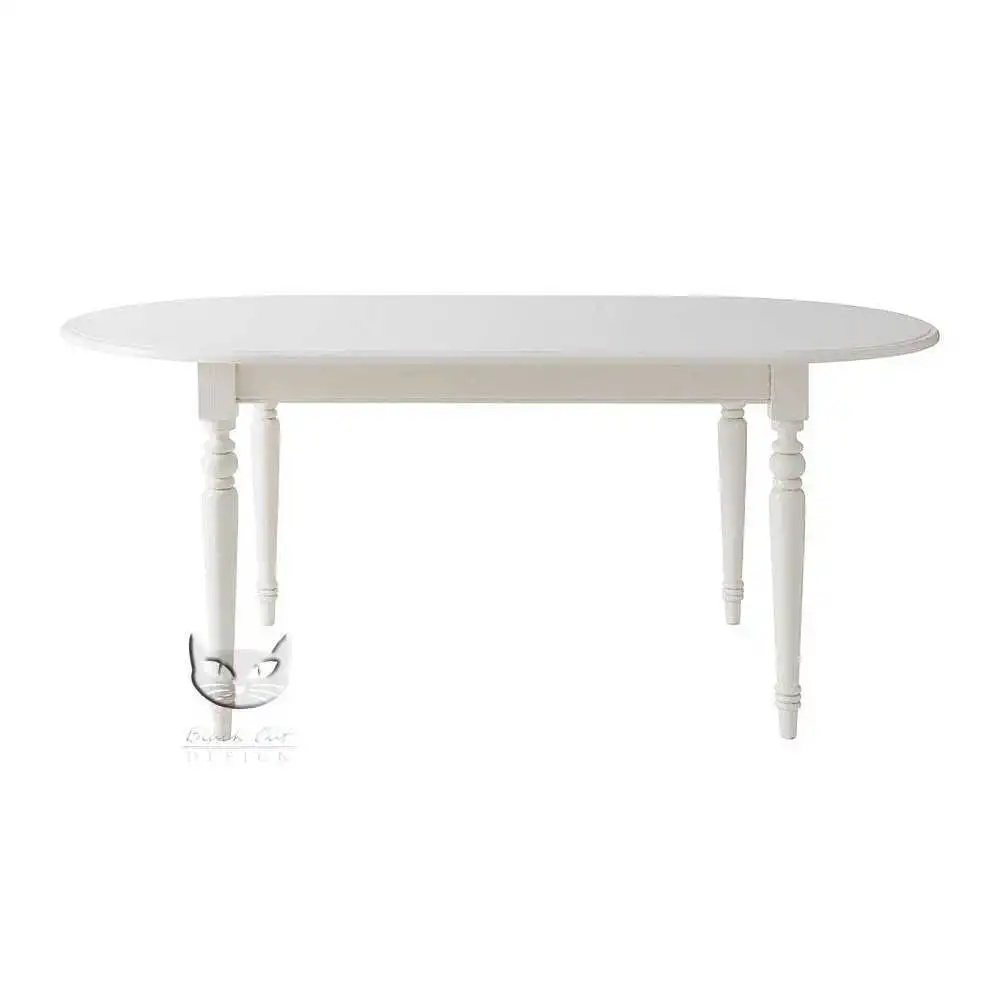 Stół Lessi 160x90 - biały owalny stół