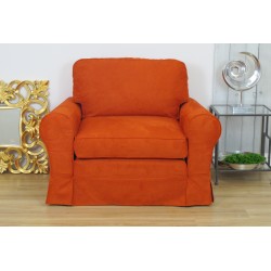 Pomarańczowa sofa jednoosobowa Flower 126 cm/FS