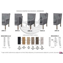 Annmarie - pikowane krzesło dębowe nogi