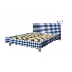 Charlie 90x200 - tapicerowane łóżko w kratę w stylu cottage