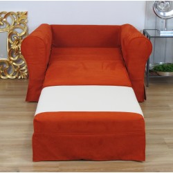 Pomarańczowa sofa z funkcją spania 126 cm/FS