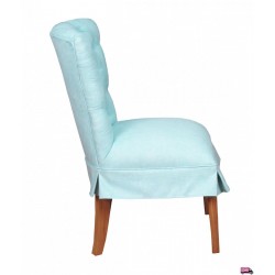 Rosalyn pikowane krzesło z falbaną w kolorze niebieskim