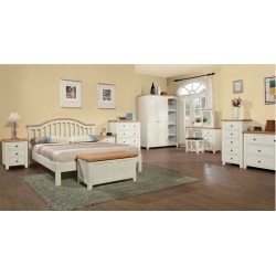 Komoda Dorothy - mały stolik nocny  z blatem dębowym