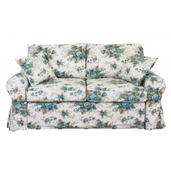 Marie 186 cm/FS sofa w niebieskie róże