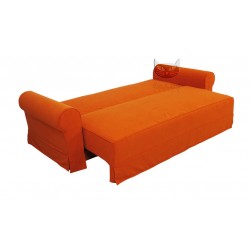 Pomarańczowa sofa z funkcją spania Flower
