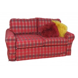 Klasyczna sofa w czerwoną krate Flower 186 cm/FS